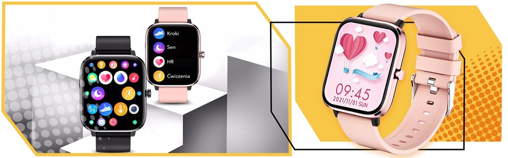 SMARTWATCH DAMSKI ZEGAREK POWIADOMIENIA PL MENU ROZMOWY PRO DLA KOBIETY RÓŻ Marka Lewer